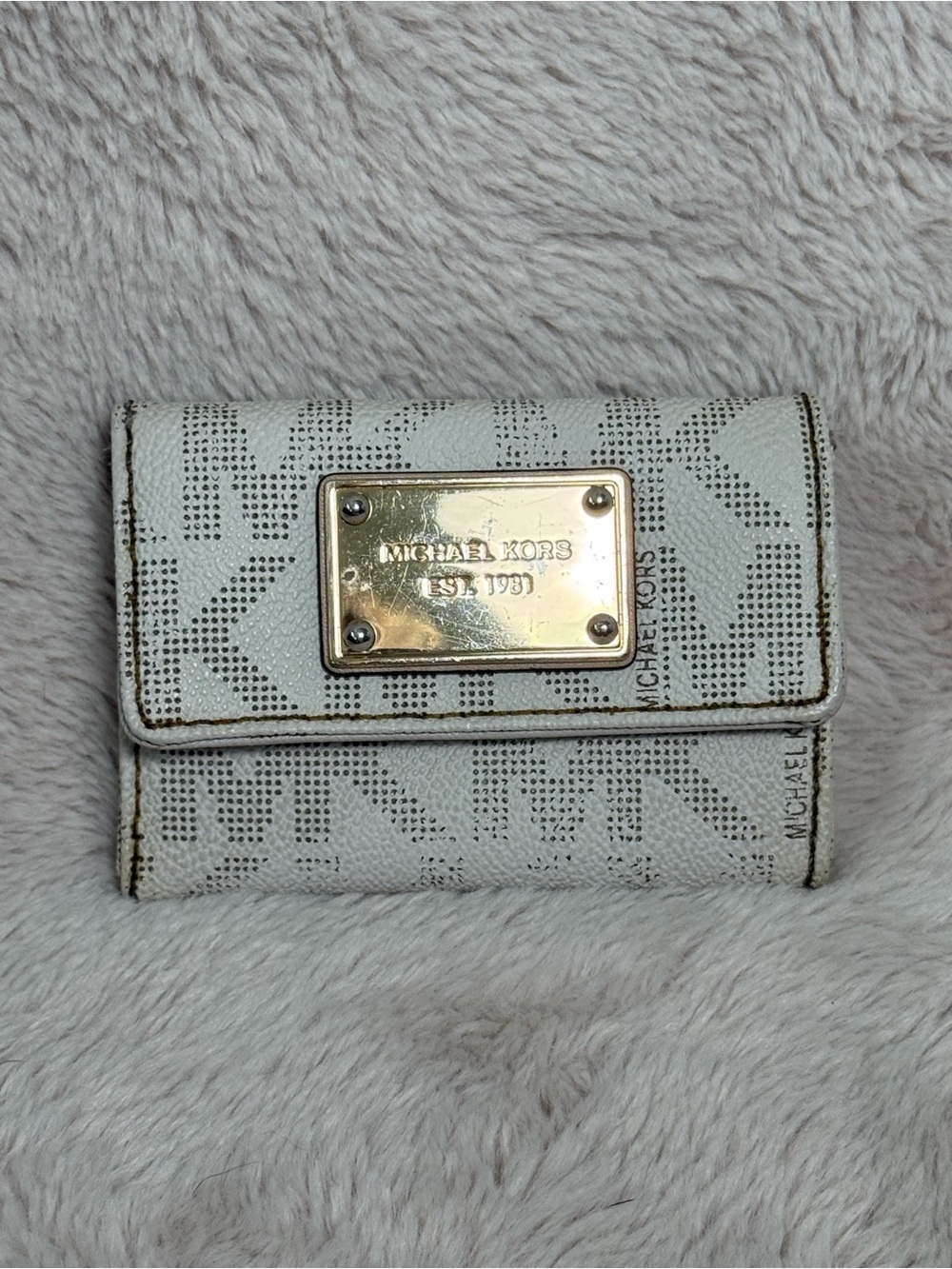 Michael Kors Signature Mini Wallet Ivory/Gray